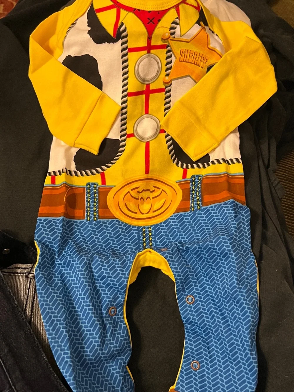 Woody (Disney) Cowboy Kids Costume Romper with Red Bandana